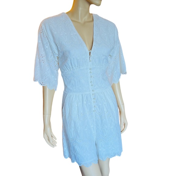 NOTES du Nord Omia Cotton Eyelet Romper Size 34 back zip closure All over eyelet - Picture 11 of 14
